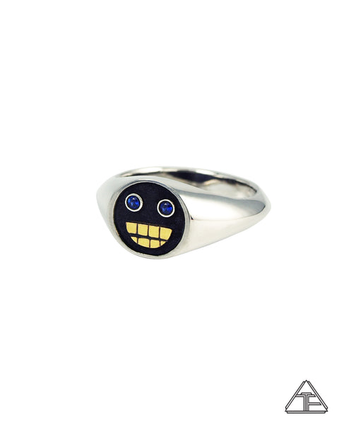 Grillz: Blue Sapphire Sterling Silver 22k Ring