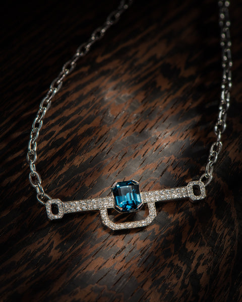 'Once in a Blue Moon' Blue Spinel - Lux Platinum Pendant with Chain