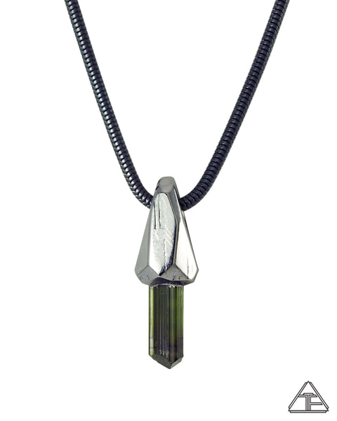 Green Tourmaline Crystal Talisman Pendant