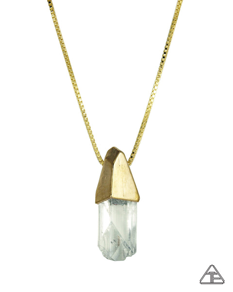 Danburite 14k Yellow Gold Crystal Talisman Pendant