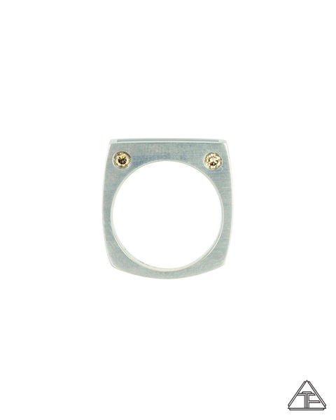 Lux: Champagne Diamond And Imperial Jasper Inlay Ring