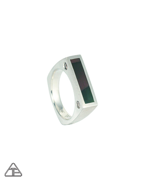 Lux: Champagne Diamond And Imperial Jasper Inlay Ring