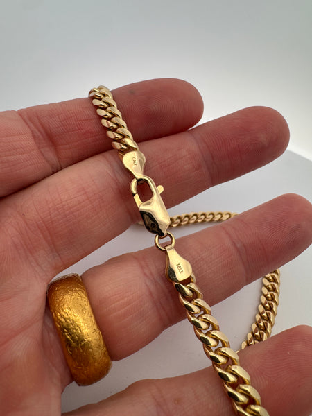 20" Solid 18k Oval Curb Gold Chain 5.8 mm