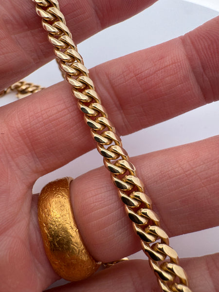 20" Solid 18k Oval Curb Gold Chain 5.8 mm