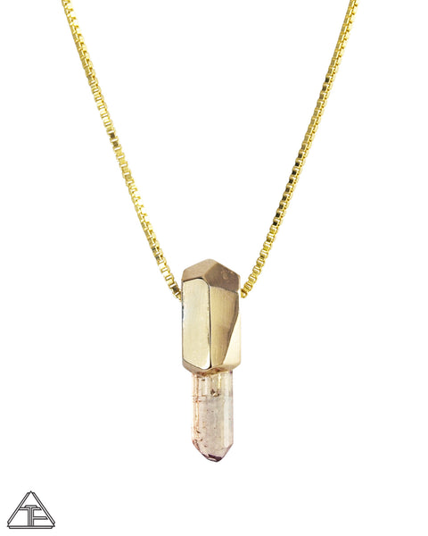 Coronel Murta Tourmaline 14k Yellow Gold Crystal Talisman Pendant