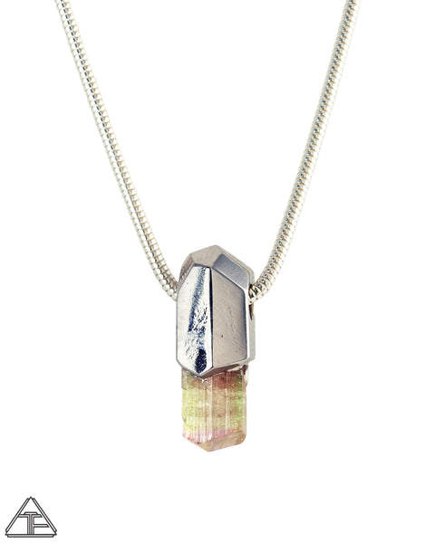 Watermelon Tourmaline Palladium Crystal Talisman Pendant