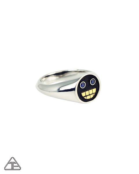 Grillz: Blue Sapphire Sterling Silver 22k Ring