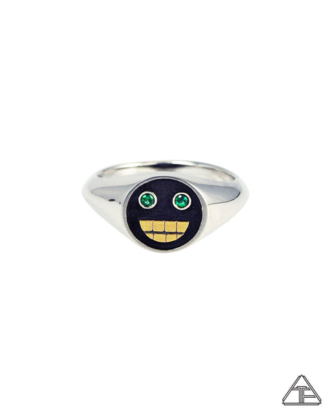 Grillz: Emerald Sterling Silver 22k Ring Size 9