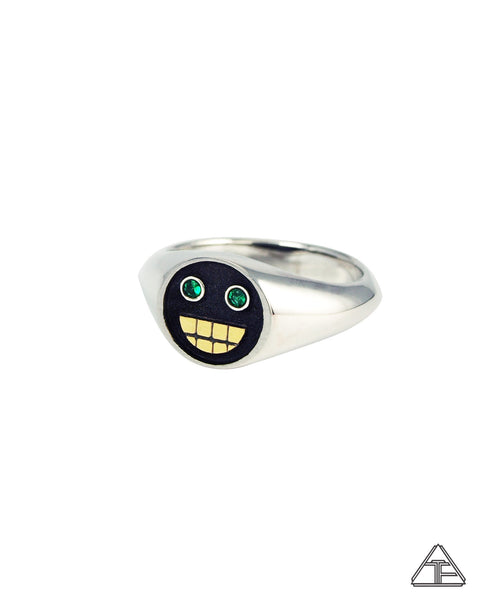 Grillz: Emerald Sterling Silver 22k Ring Size 9