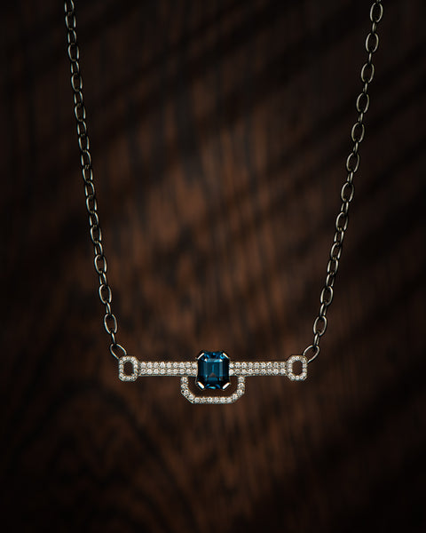 'Once in a Blue Moon' Blue Spinel - Lux Platinum Pendant with Chain