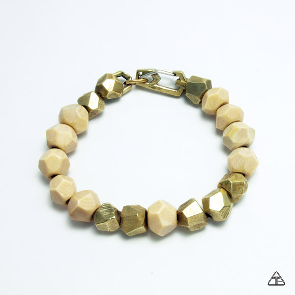Lattice: Brass Chain Bracelet Woolly Mammoth Ivory