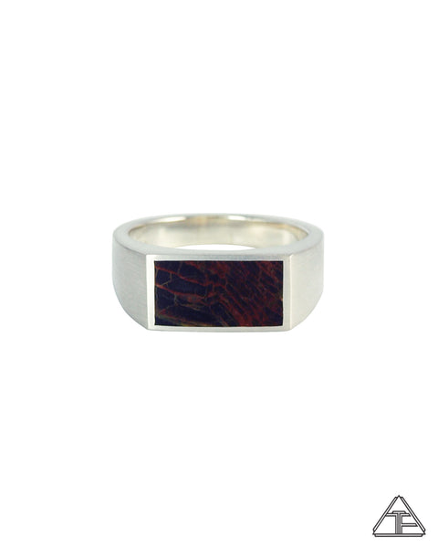 Signet Ring: Inlay Petrified Wood Size 12