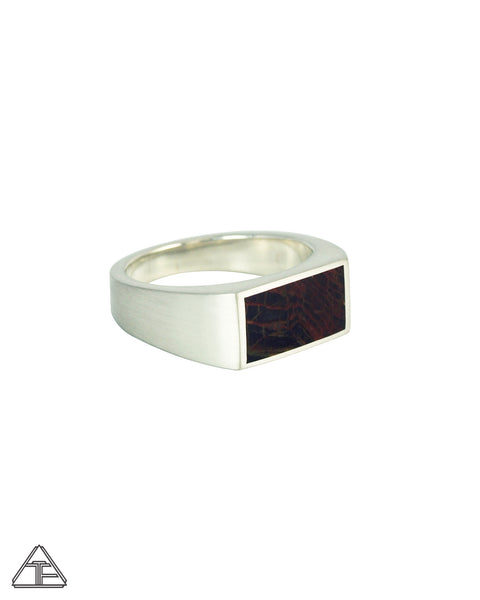 Signet Ring: Inlay Petrified Wood Size 12