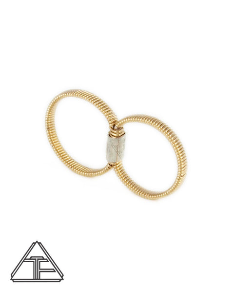 Size 6.25 and 7.25 - Yellow Gold Wire Wrapped Double Ring
