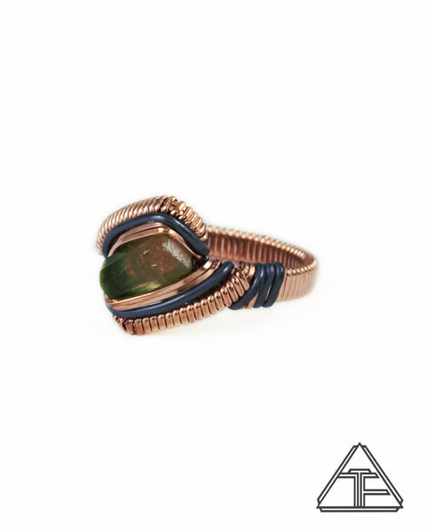 Size 6.5 - Watermelon Tourmaline Rose Gold Wire Wrapped Ring