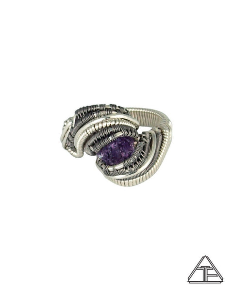 Size 6 - Scapolite Sterling Silver and Titanium Wire Wrapped Ring