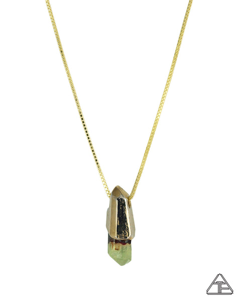 Apatite 14k Yellow Gold Crystal Talisman Pendant