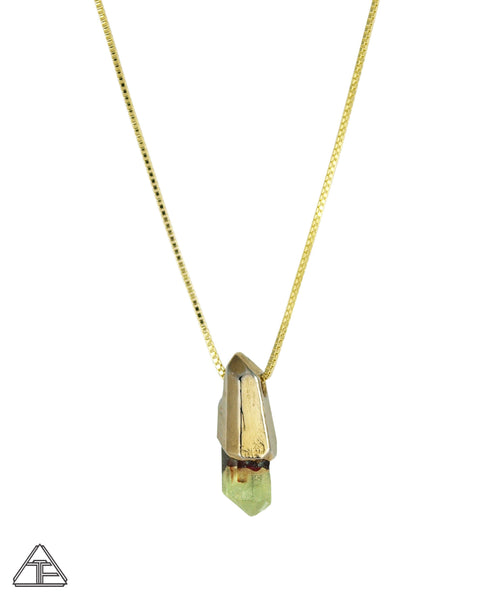 Apatite 14k Yellow Gold Crystal Talisman Pendant