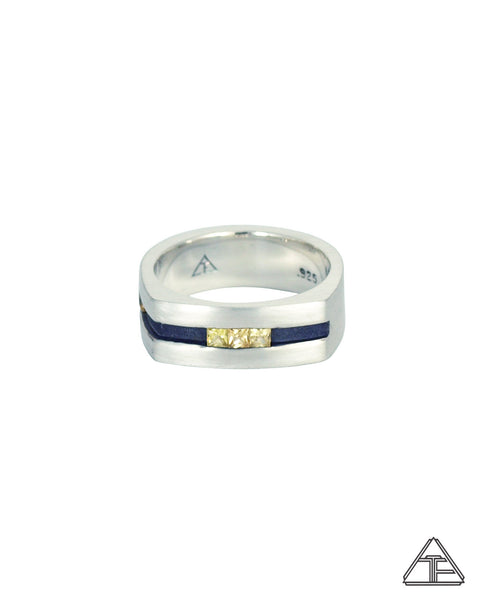 Lux Camber: Custom Sterling Silver Band with Sapphire