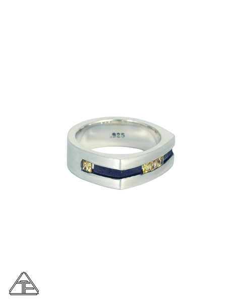 Lux Camber: Custom Sterling Silver Band with Sapphire