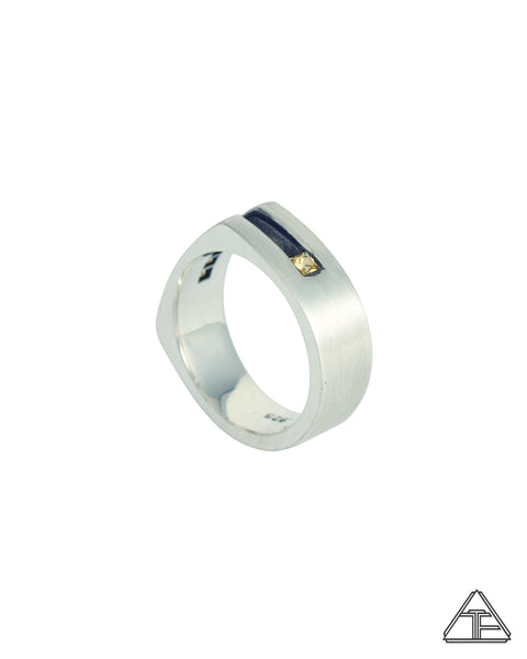 Lux Camber: Custom Sterling Silver Band with Sapphire