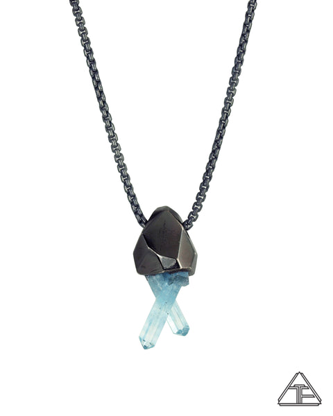 Vietnamese Aquamarine Crystal Talisman Pendant