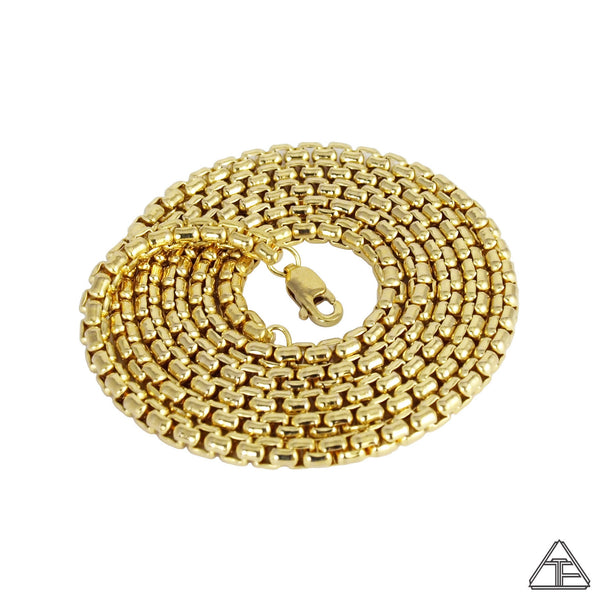 14k Yellow Gold Fill Rounded Box Chain 3.7mm