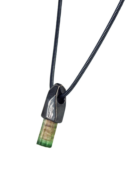 Watermelon Tourmaline Stealth Crystal Talisman Pendant