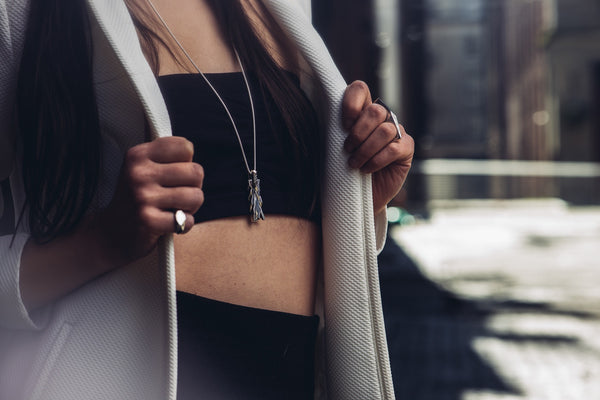 Lustre Lattice: Sterling Silver Dog Tag