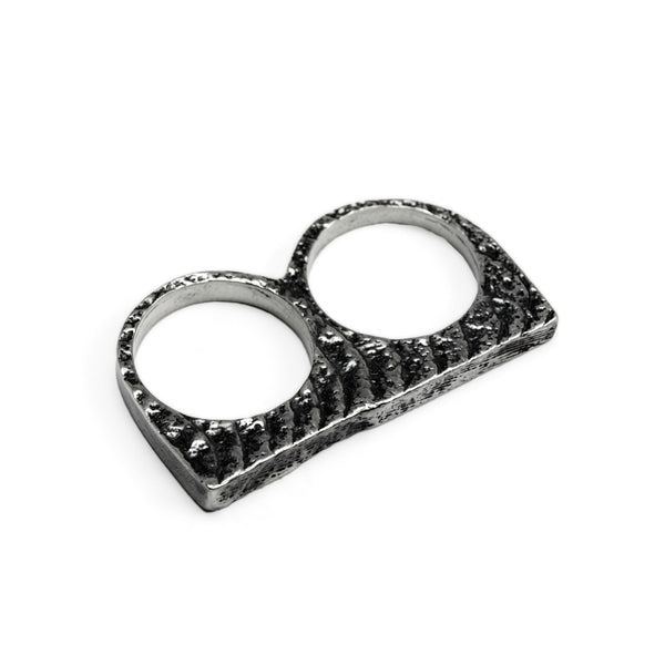 Lamina Lattice: Sterling Silver Double Ring